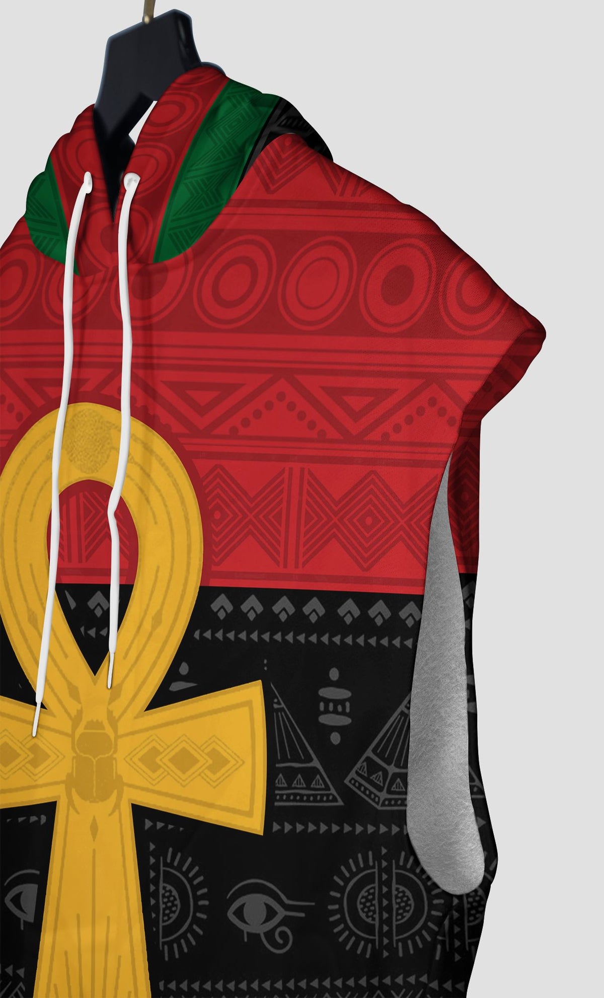 Pan African Ankh Sleeveless Hoodie Sleeveless Hoodie Zootop Bear 