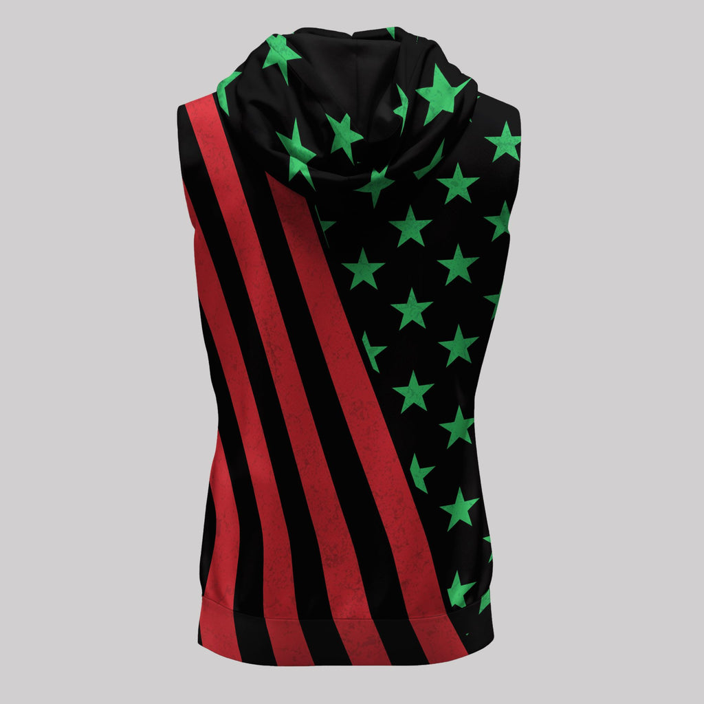 African American Flag Sleeveless Hoodie Sleeveless Hoodie Zootop Bear 