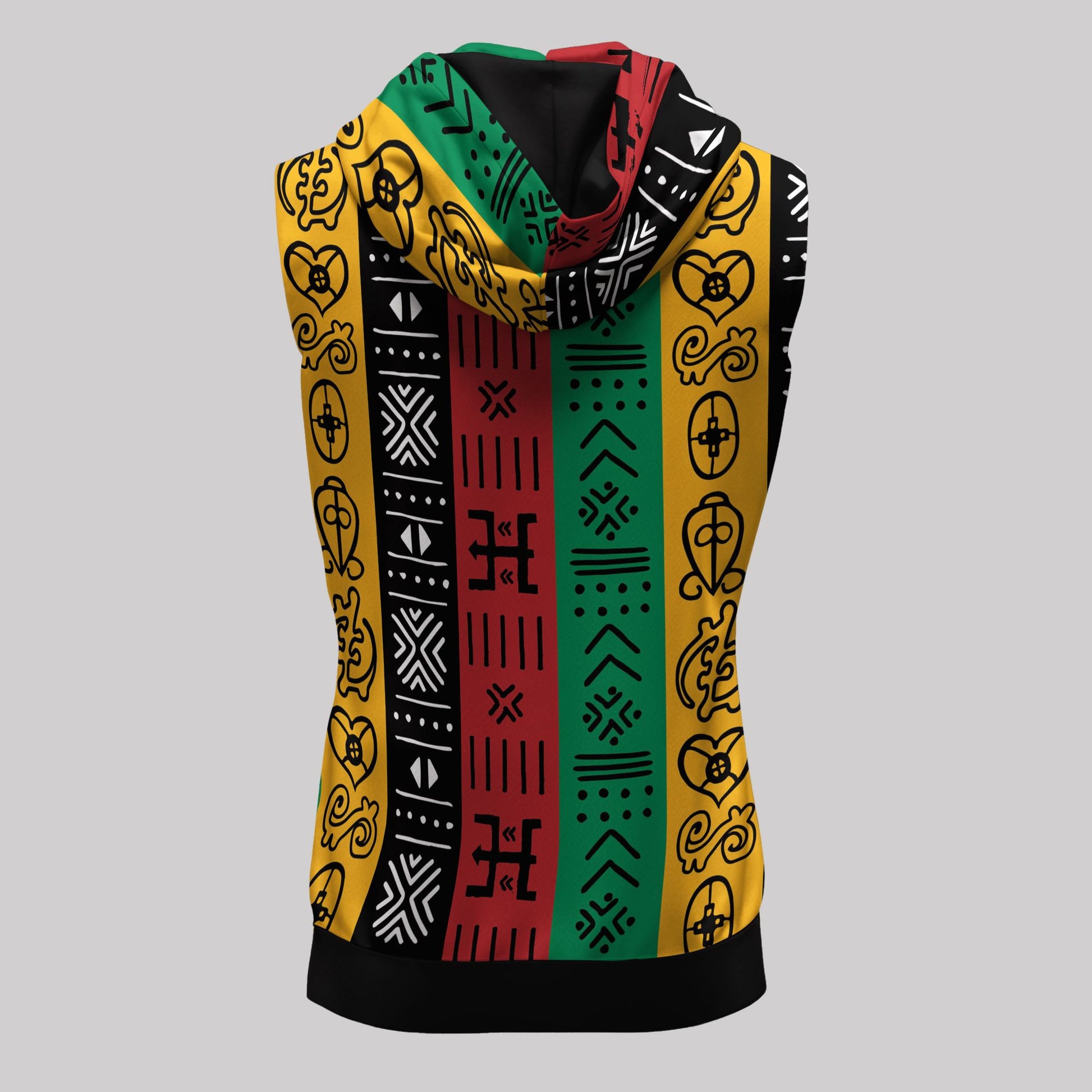 African Symbols in Pan African Colors Sleeveless Hoodie Sleeveless Hoodie Zootop Bear 