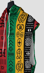 African Symbols in Pan African Colors Sleeveless Hoodie Sleeveless Hoodie Zootop Bear 