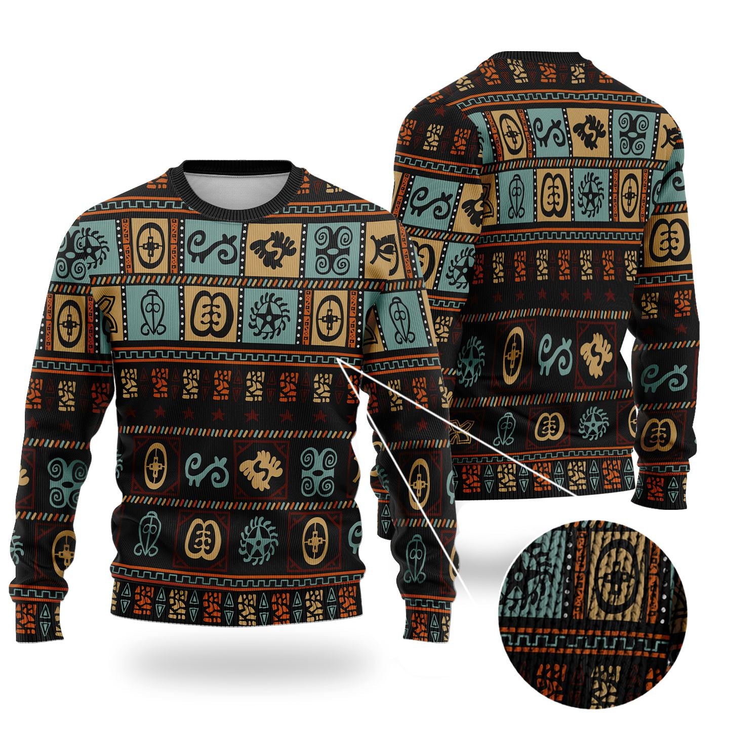 Vintage Adinkra Symbols Sweatshirt Sweatshirt Tianci 