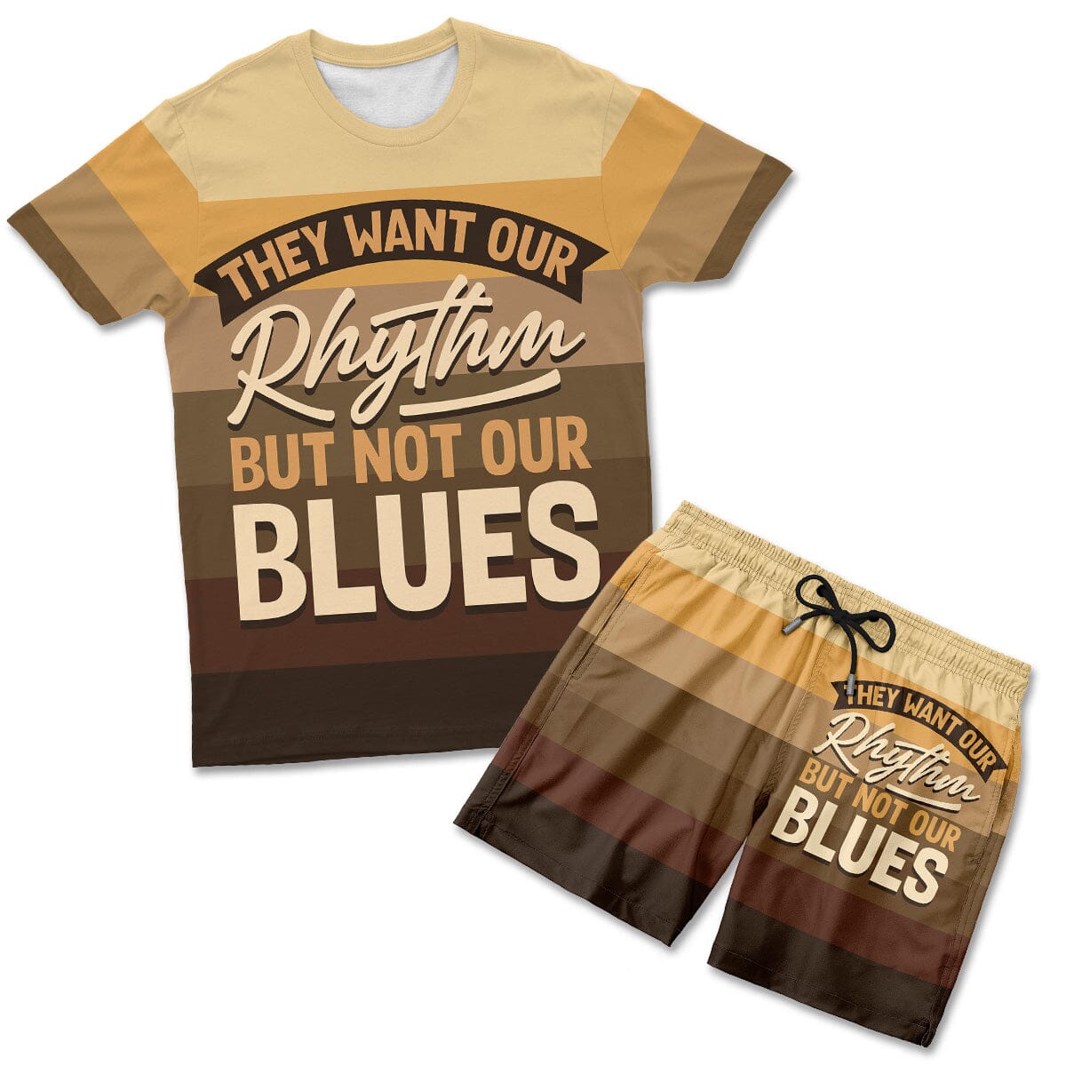 They Want Our Rhythm But Not Our Blues In Melanin Shades T-shirt And Shorts Set Tee Shorts Set Tianci 