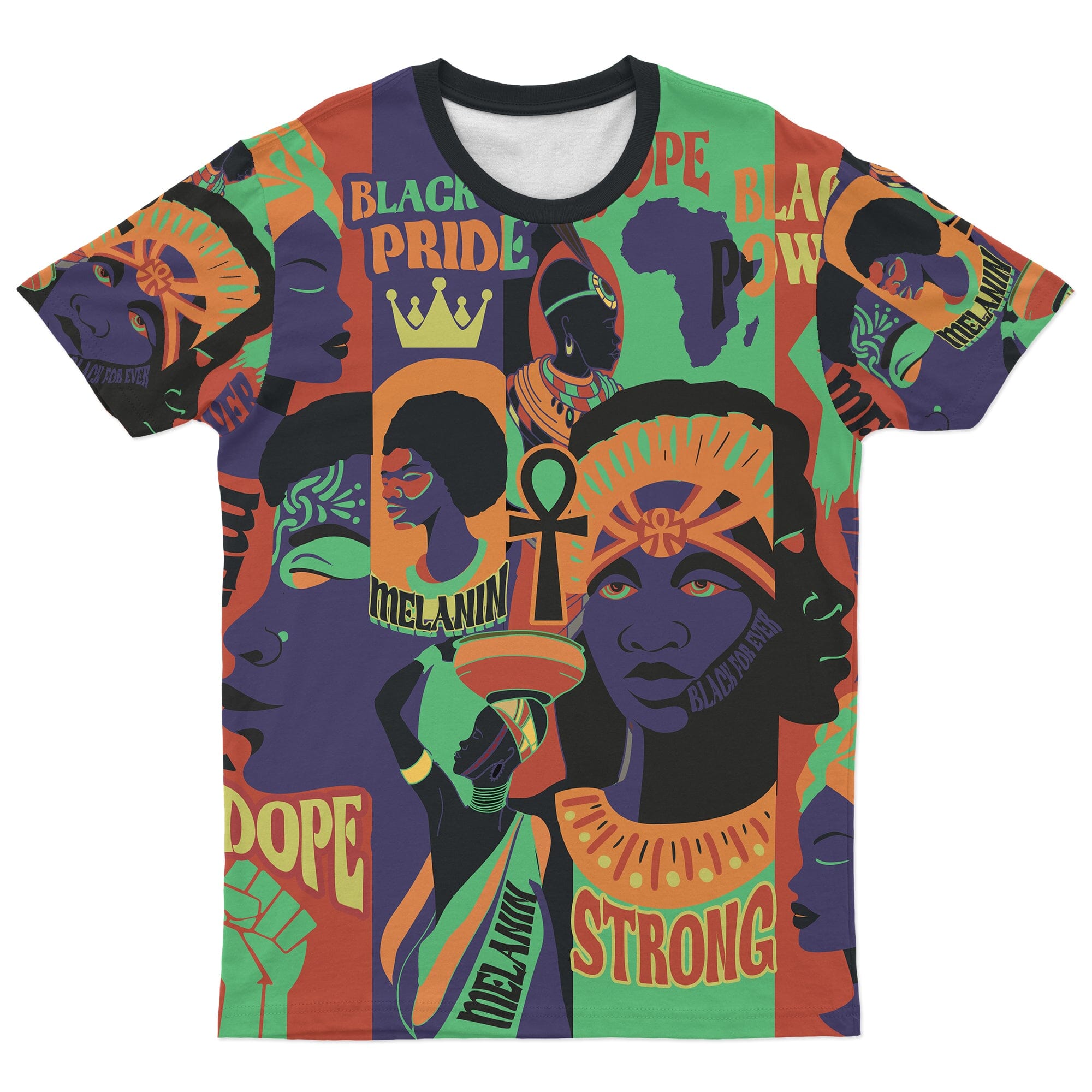 Black Pride Pop Art T-Shirt AOP Tee Tianci 