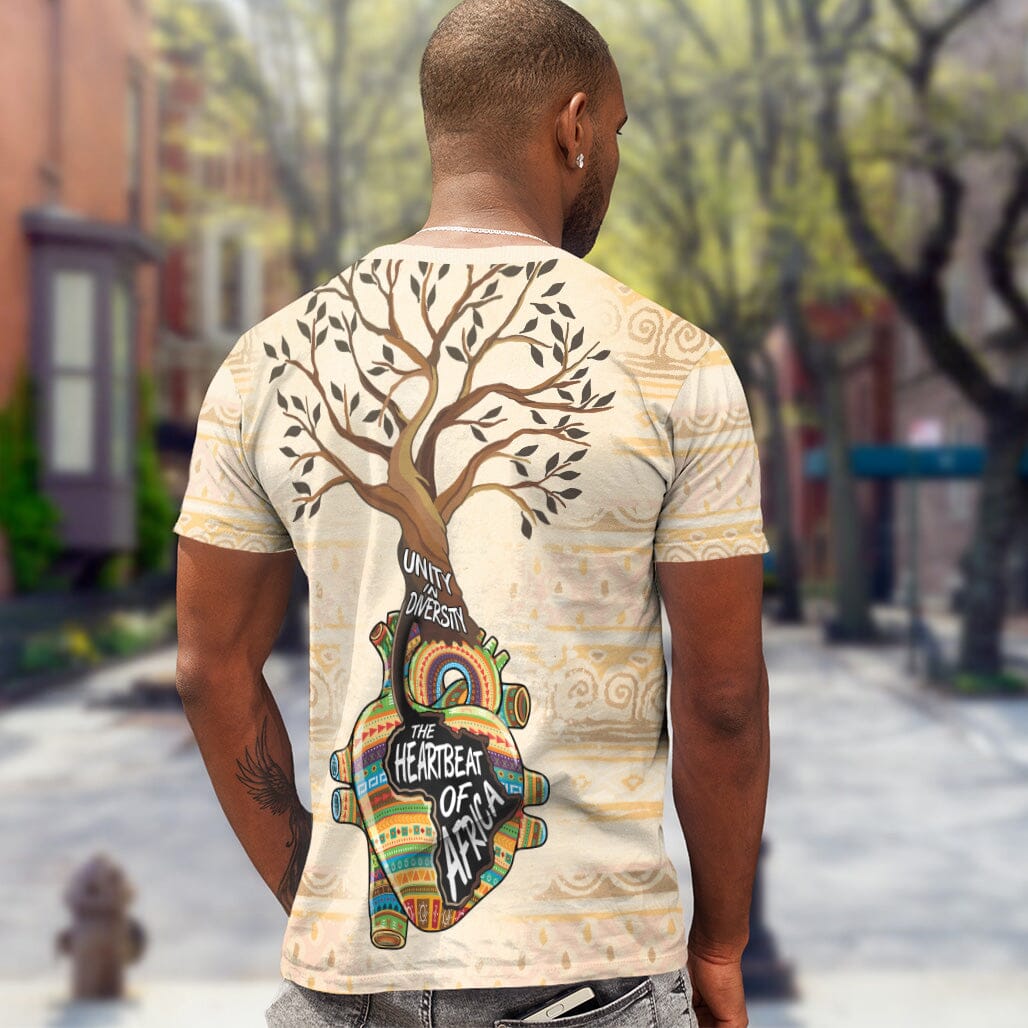 Unity In Diversity The Heartbeat Of Africa T-Shirt AOP Tee Tianci 