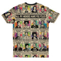 All My Heroes Have FBI Files T-shirt AOP Tee Tianci 