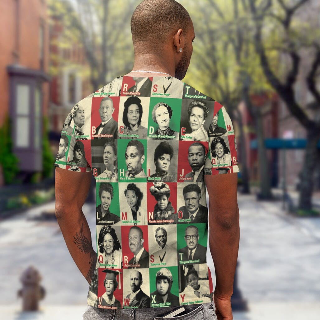 A To Z Of Black Heroes T-shirt AOP Tee Tianci 