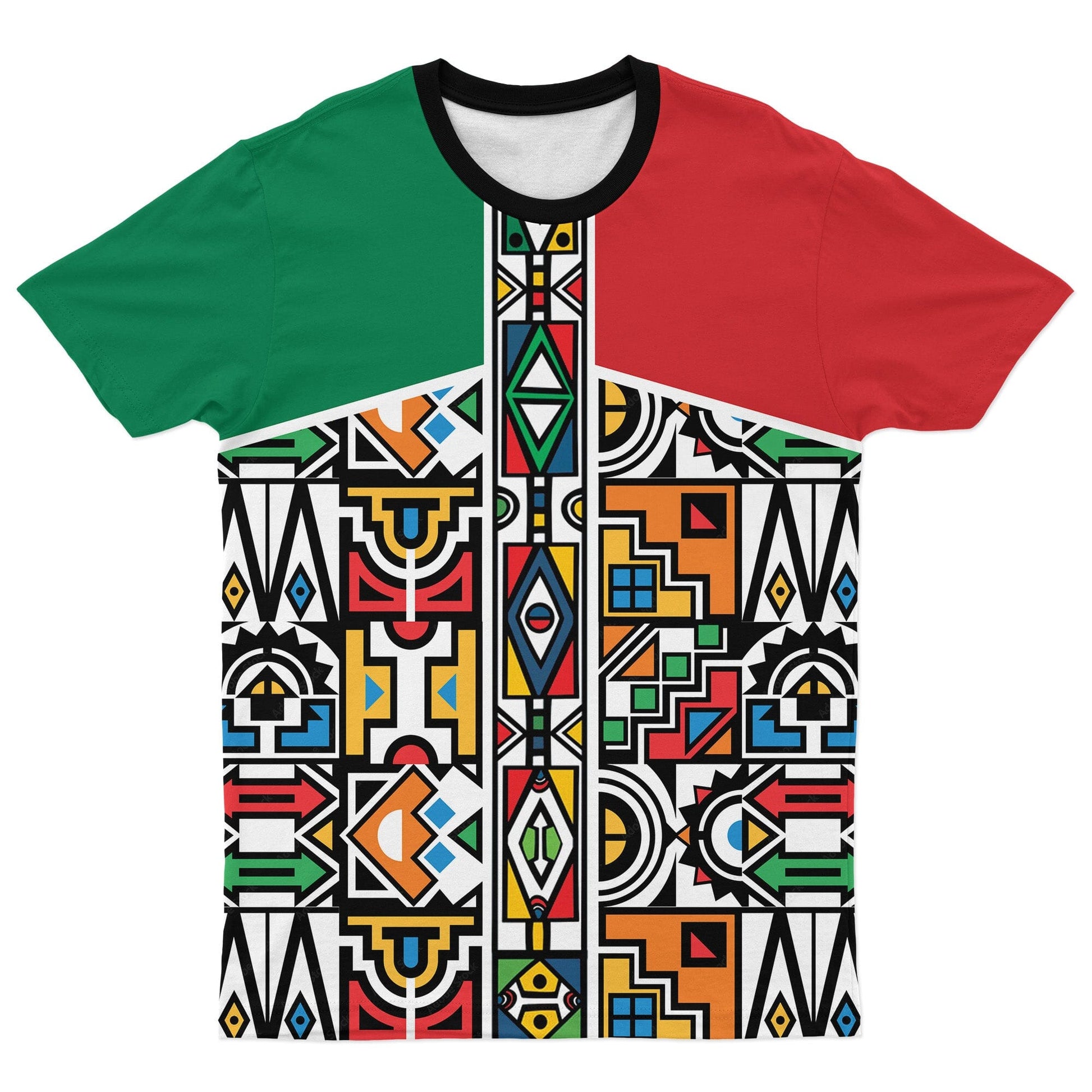 African Ndebele Pattern T-shirt AOP Tee Tianci 