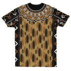 Printed Mud Cloth and Adinkra Symbol T-shirt AOP Tee Tianci 