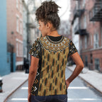 Printed Mud Cloth and Adinkra Symbol T-shirt AOP Tee Tianci 
