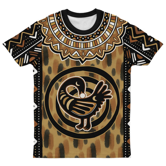 Printed Mud Cloth and Adinkra Symbol T-shirt AOP Tee Tianci