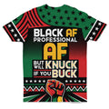 Black AF Professional AF But Will Knuck If You Buck T-shirt and Shorts Set Tee Shorts Set Tianci 