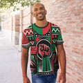 Power Fist And Patterns In Pan African Colors T-shirt AOP Tee Tianci 