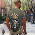Black and Gold Lion T-shirt AOP Tee Tianci 