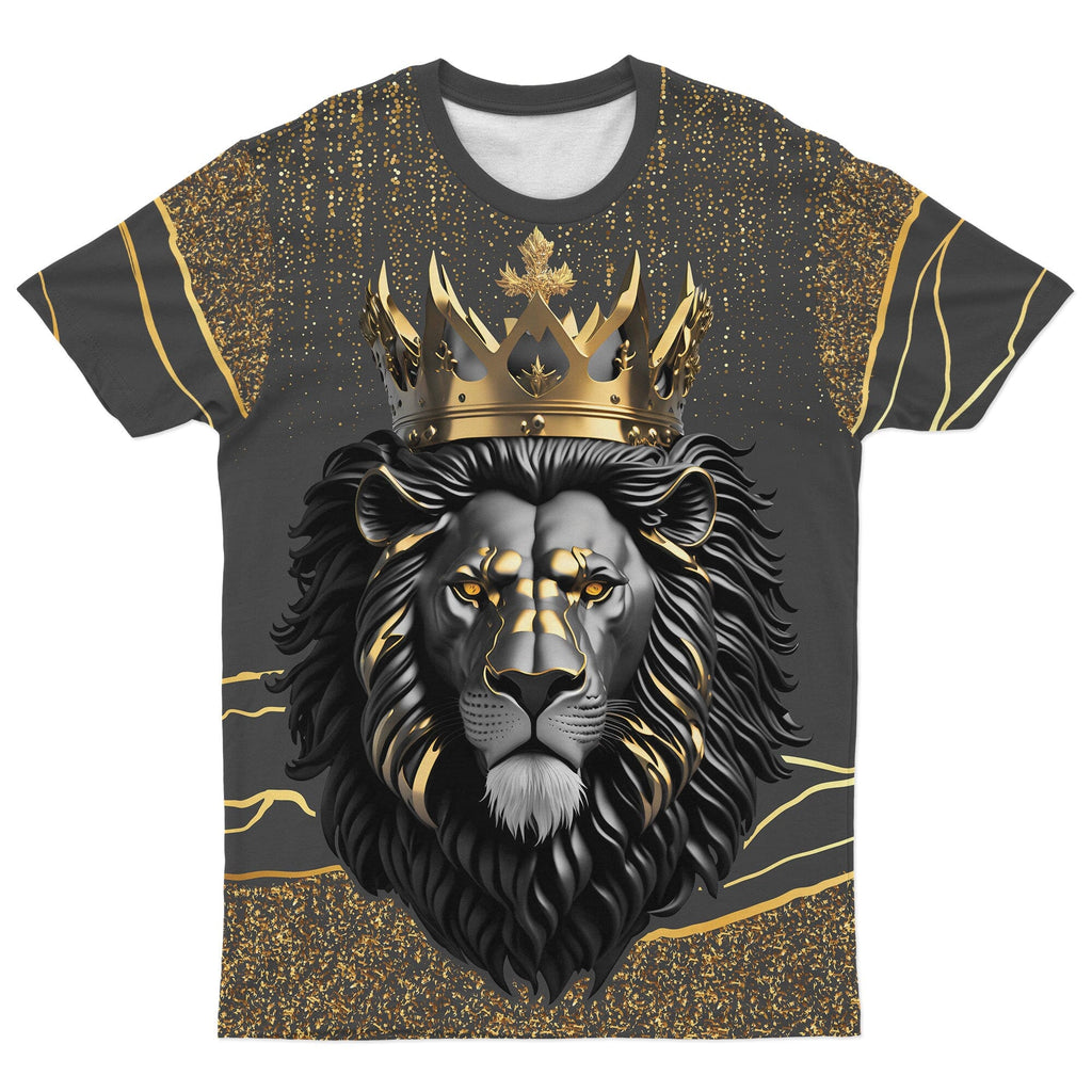 Black and Gold Lion T-shirt AOP Tee Tianci 