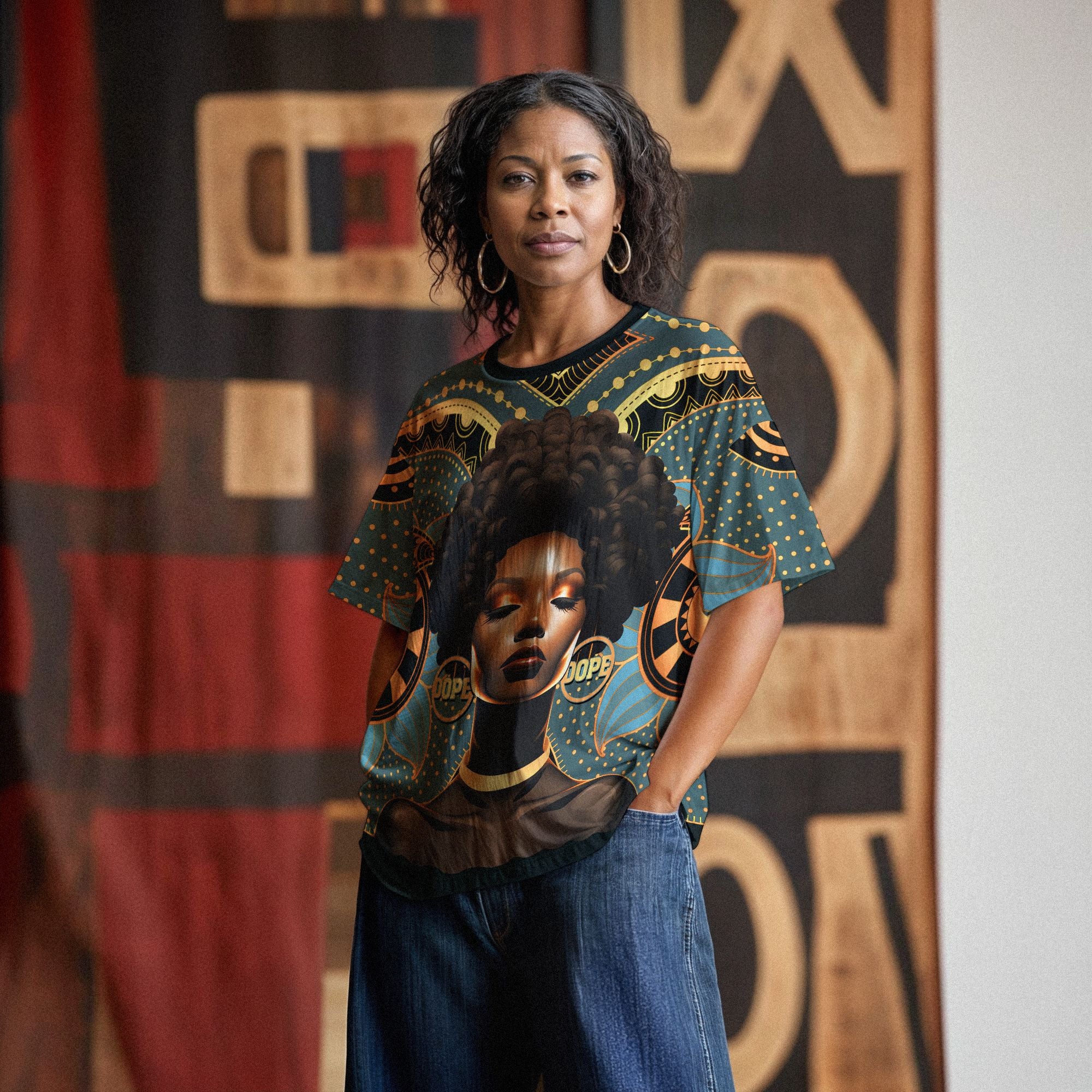 Powerful Woman in Patterns T-shirt AOP Tee Tianci 