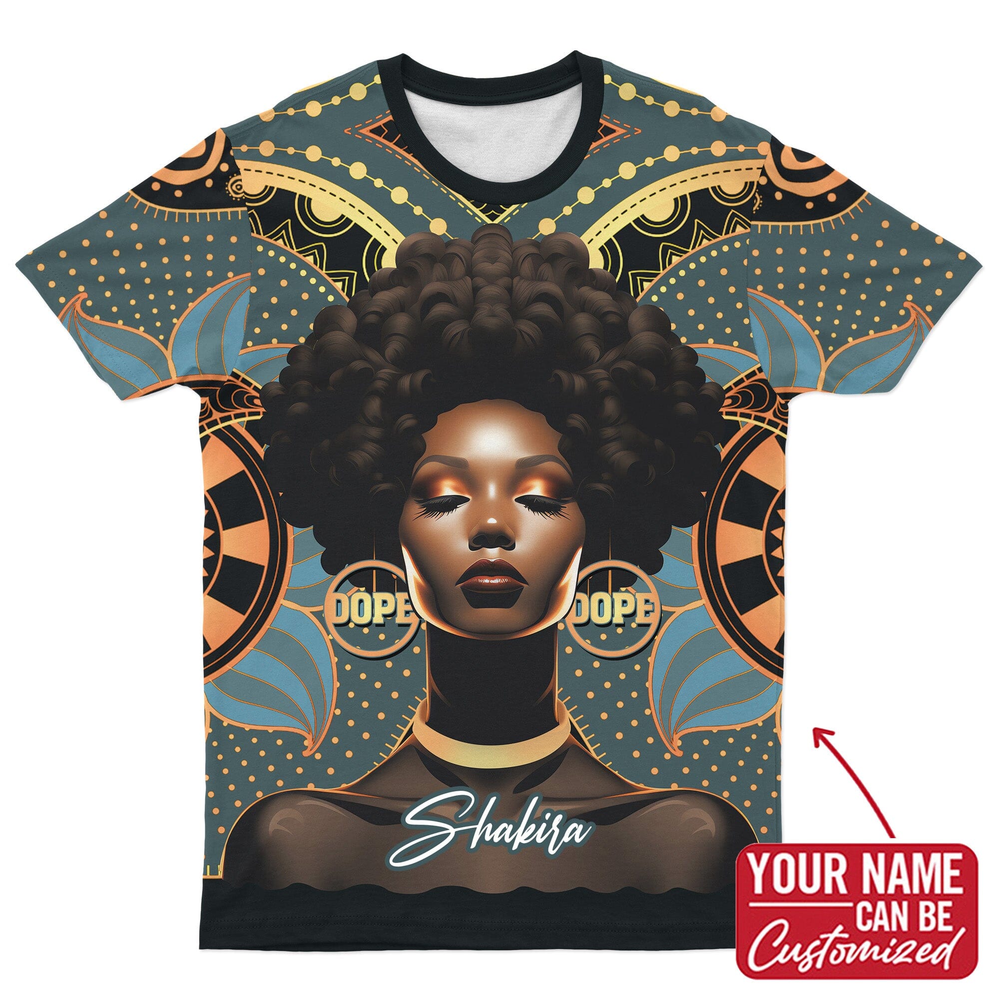 Powerful Woman in Patterns T-shirt AOP Tee Tianci 