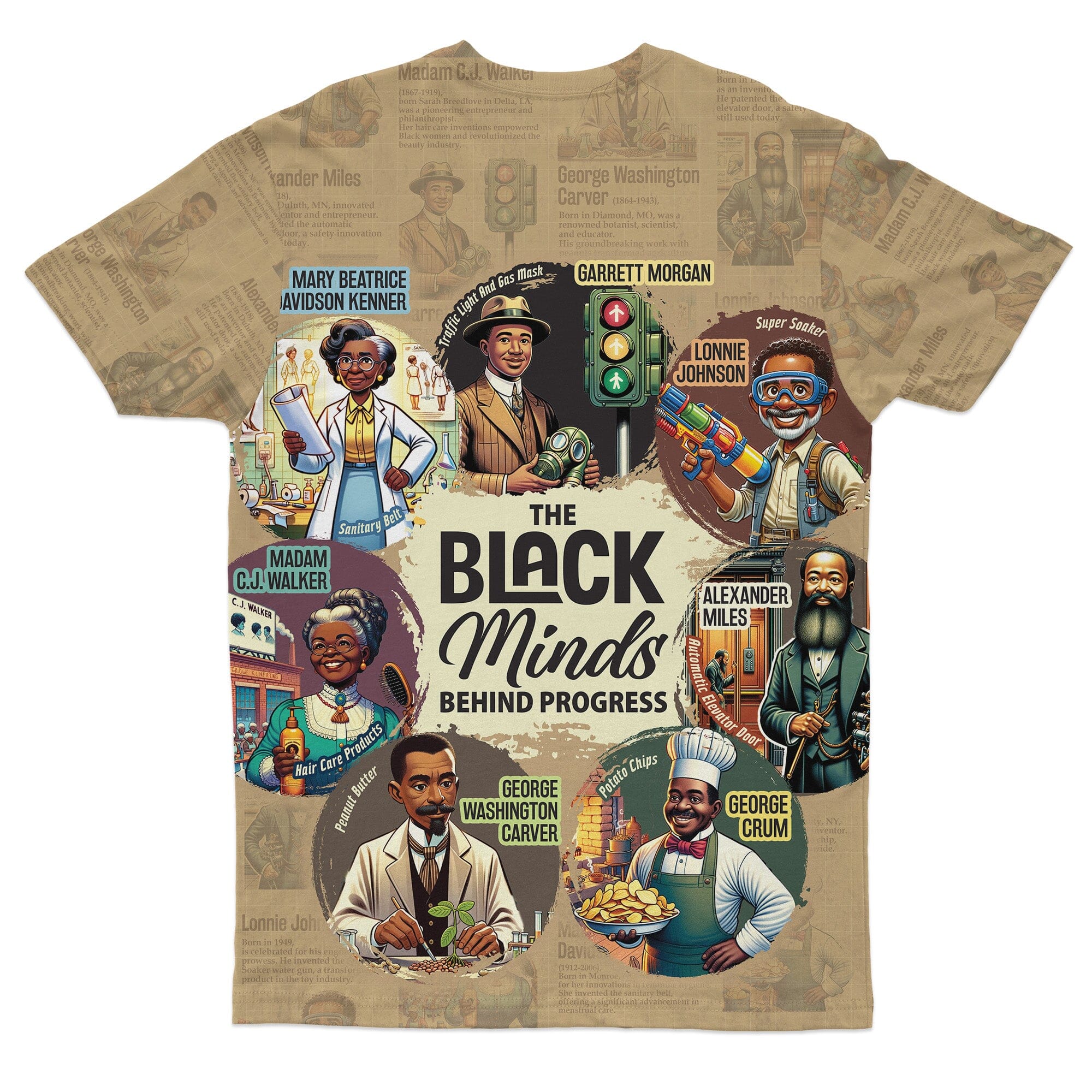 The Black Minds Behind Progress T-shirt AOP Tee Tianci 