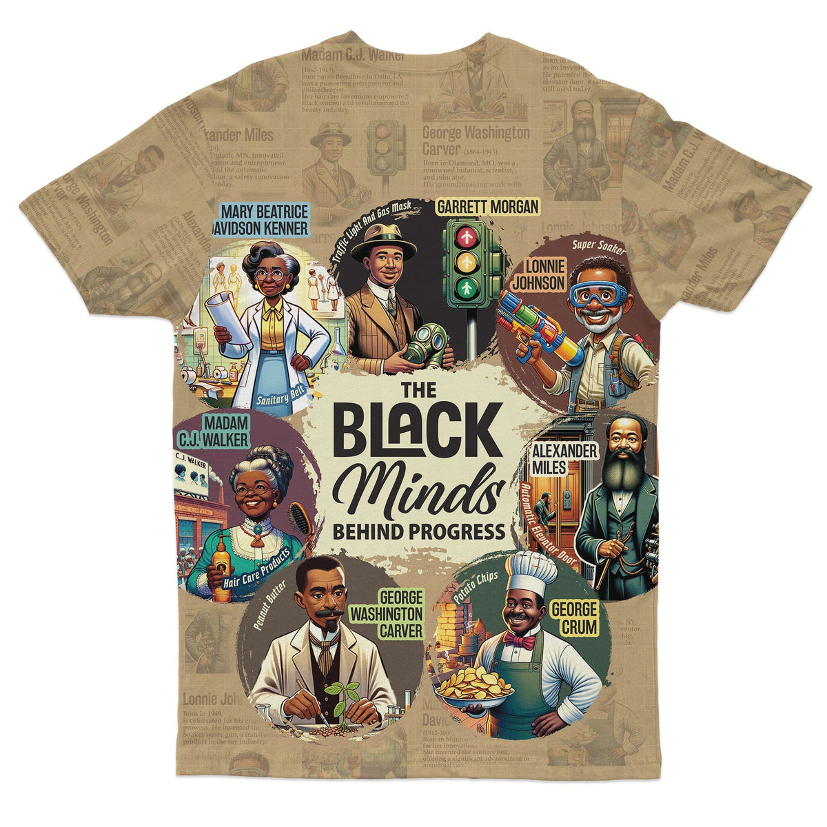 The Black Minds Behind Progress T-shirt AOP Tee Tianci 