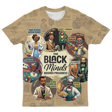 The Black Minds Behind Progress T-shirt AOP Tee Tianci 
