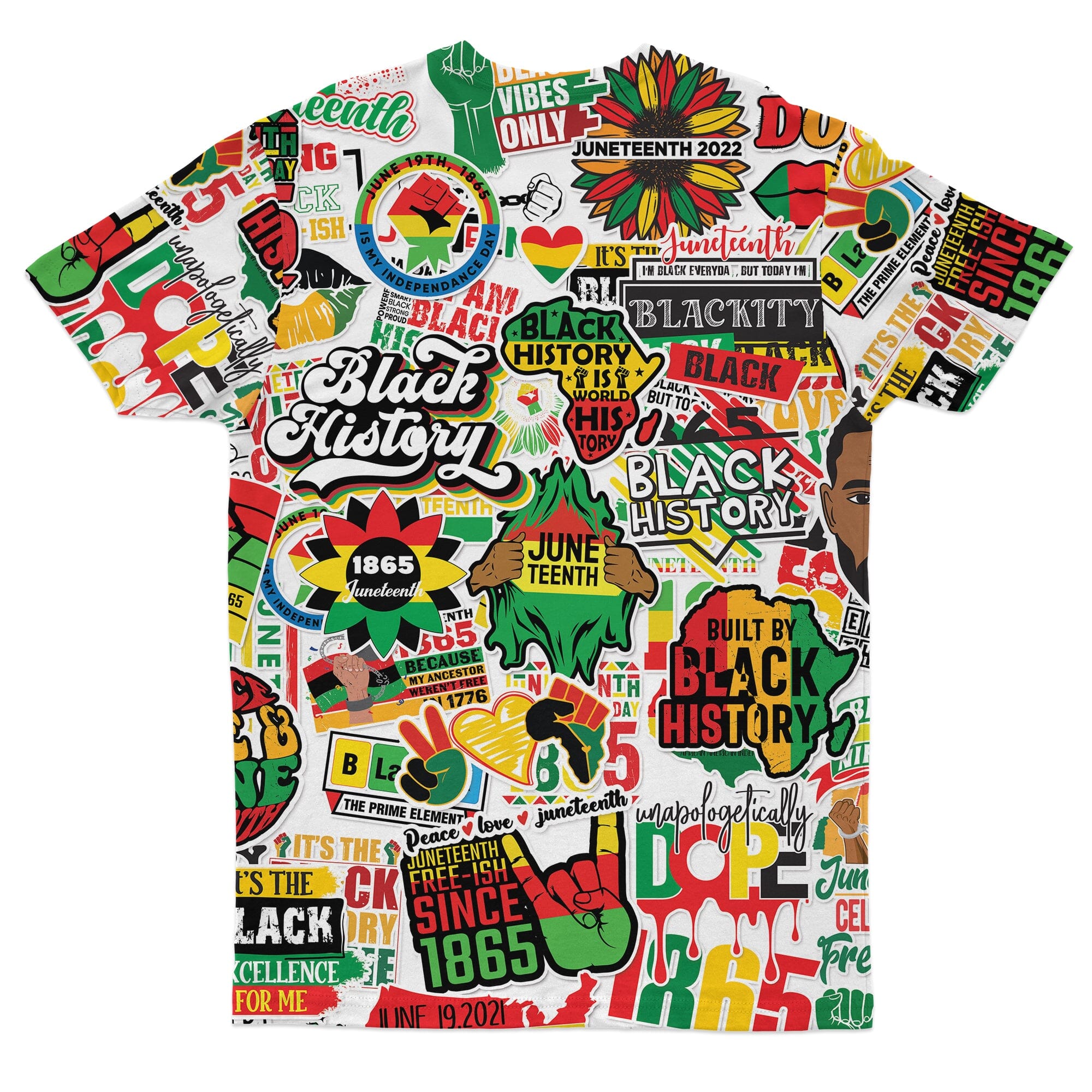 Juneteenth Stickers T-shirt AOP Tee Tianci 