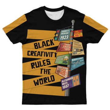 Black Creativity Rules The World T-shirt AOP Tee Tianci 