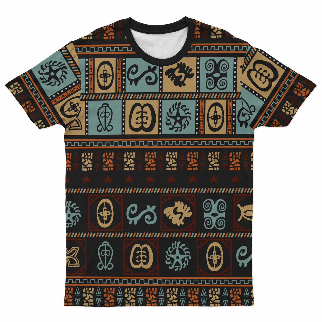 Vintage Adinkra Symbols T-shirt AOP Tee Tianci 