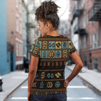 Vintage Adinkra Symbols T-shirt AOP Tee Tianci 