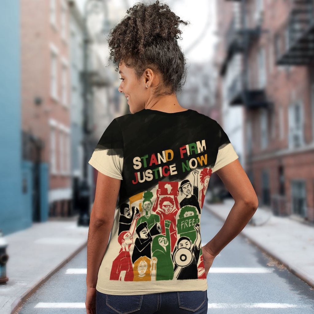 Stand Firm Justice Now T-shirt AOP Tee Tianci 