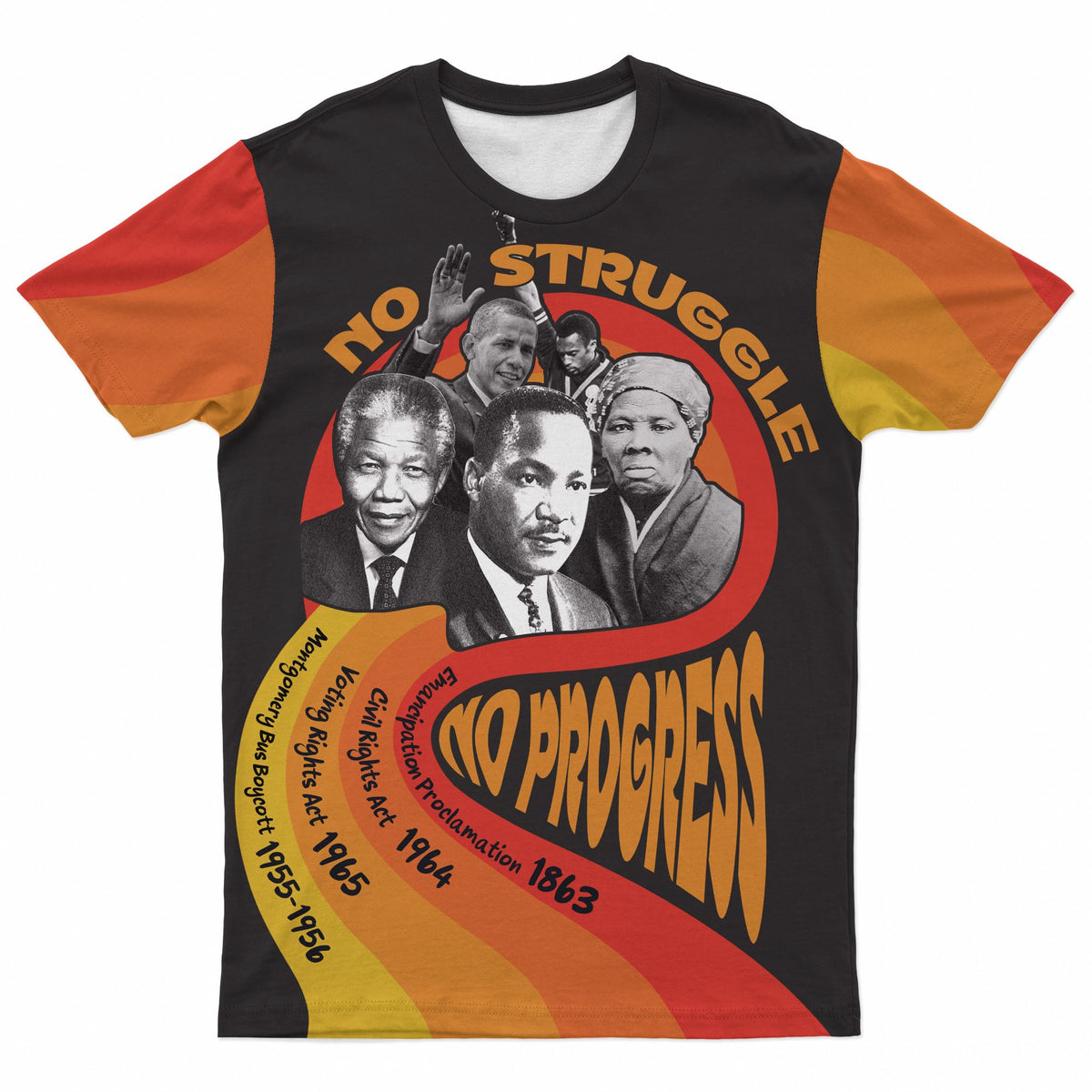 No Struggle No Progress T-shirt AOP Tee Tianci 