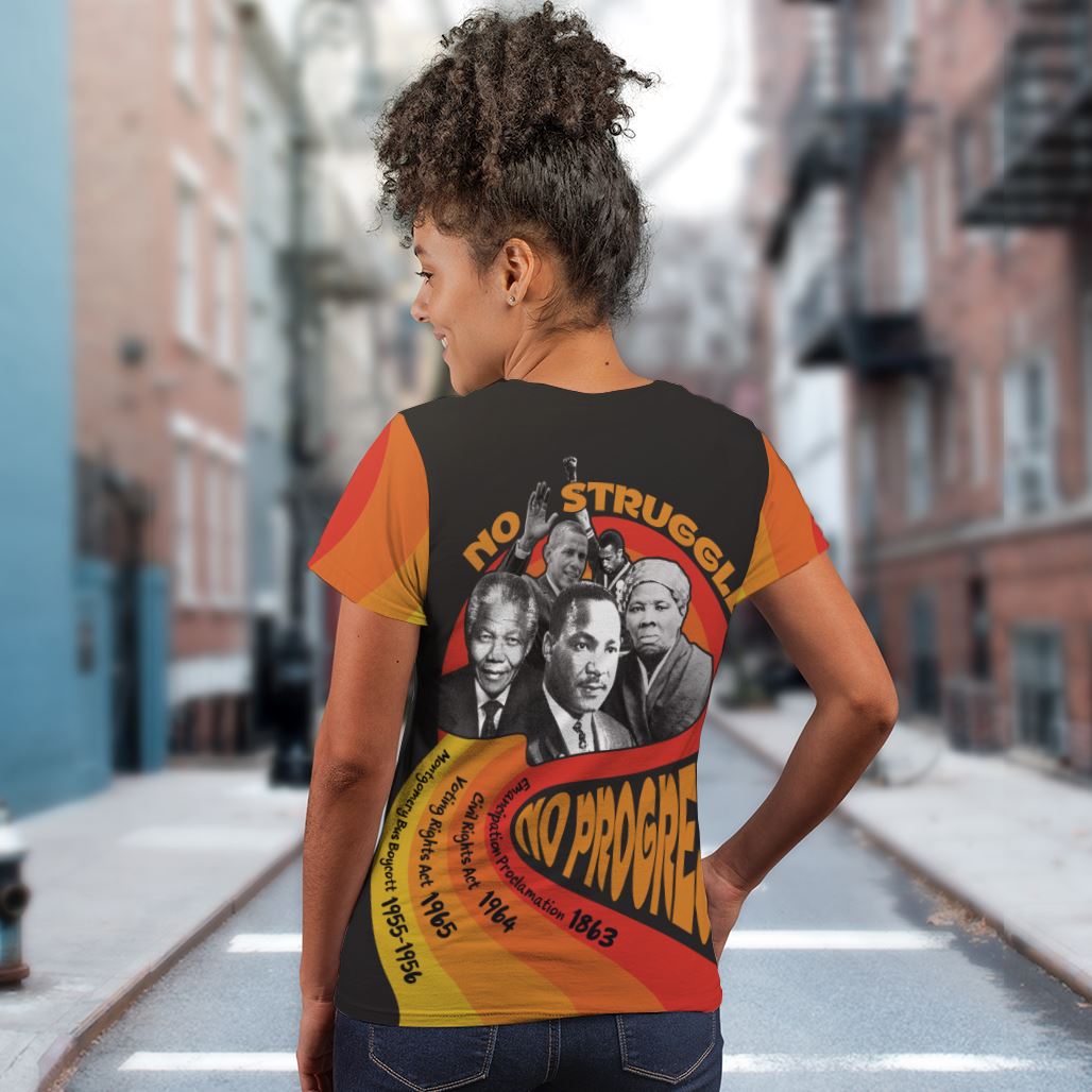 No Struggle No Progress T-shirt AOP Tee Tianci 