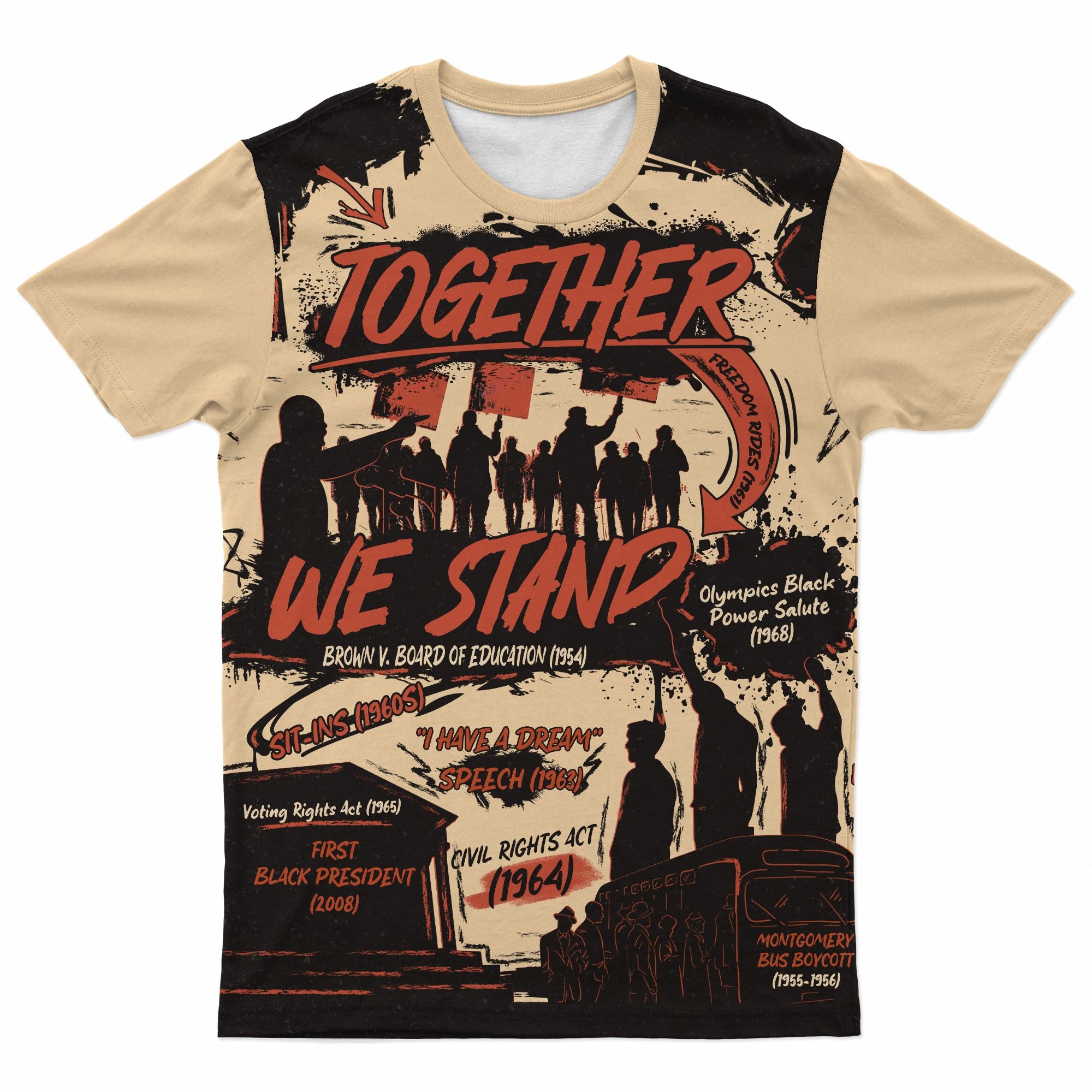 Together We Stand T-shirt AOP Tee Tianci 