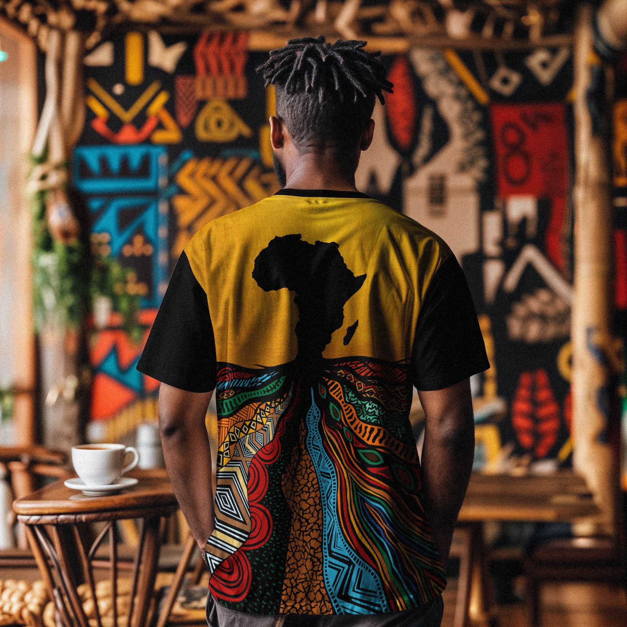 Patterns of Our Roots T-shirt AOP Tee Tianci 