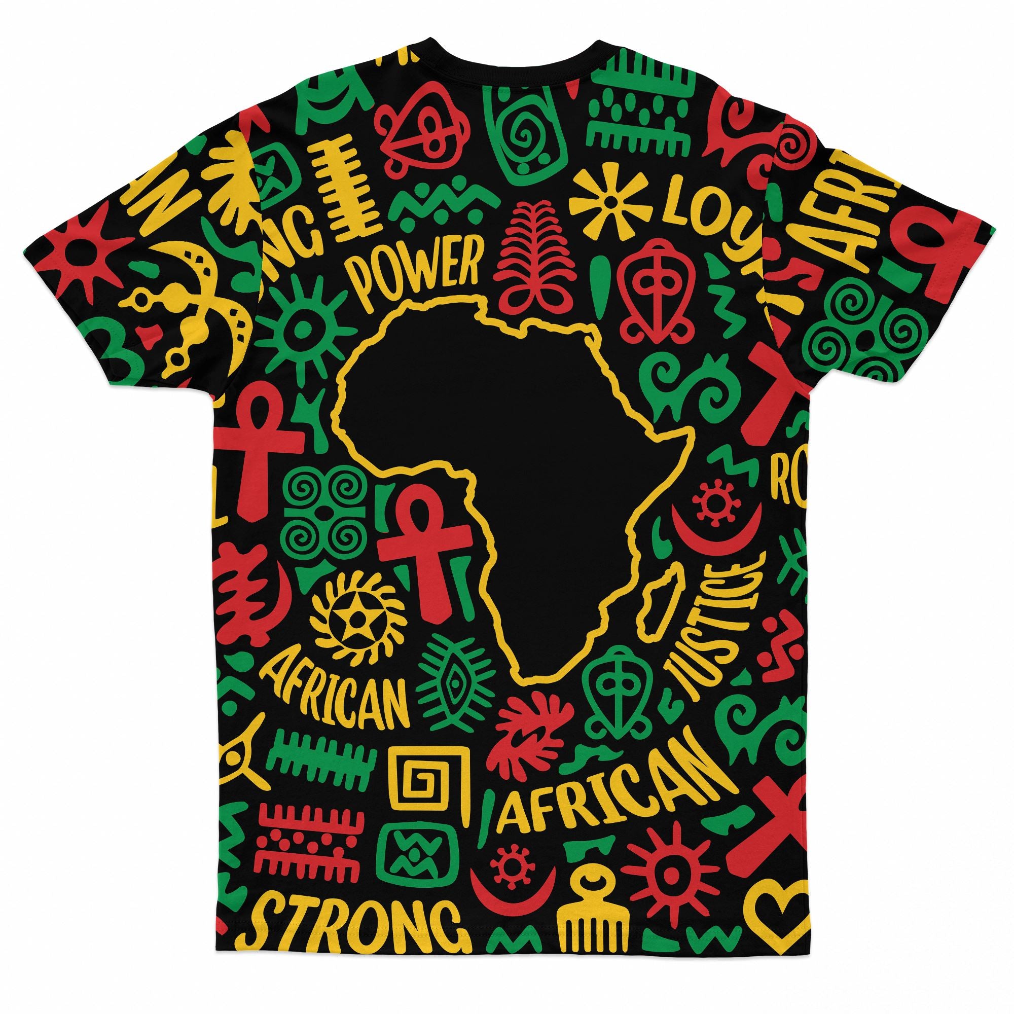 African Map Symbol T-shirt AOP Tee Tianci 