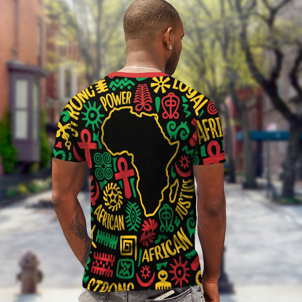 African Map Symbol T-shirt AOP Tee Tianci 