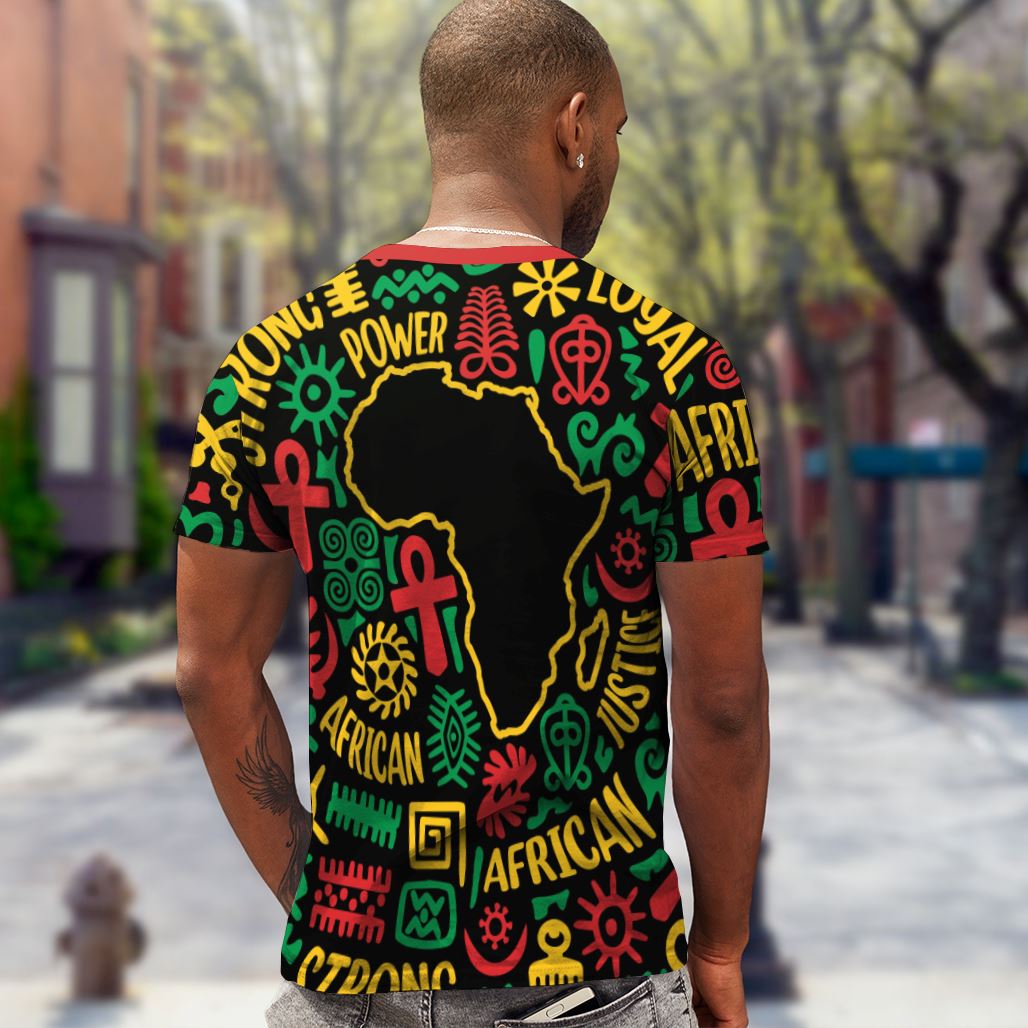 African Map Symbol T-shirt AOP Tee Tianci 
