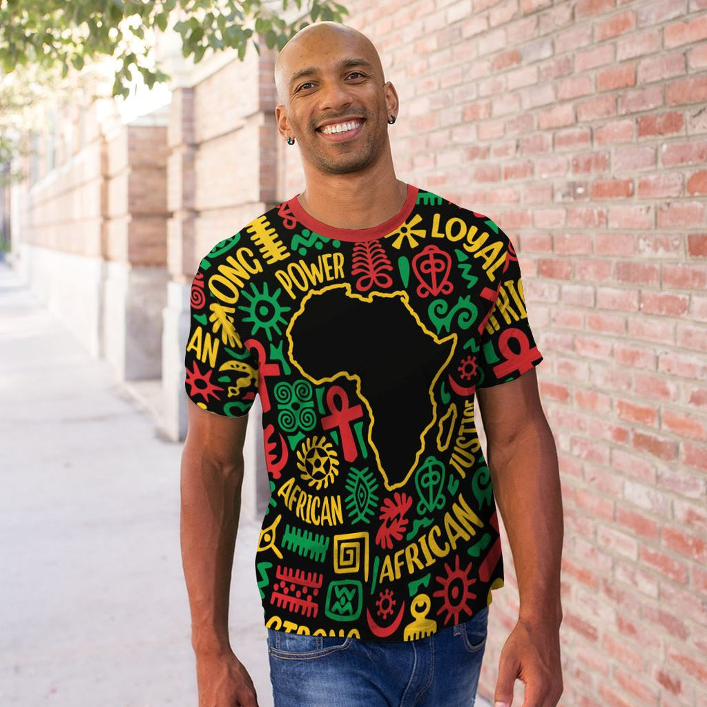 African Map Symbol T-shirt AOP Tee Tianci 