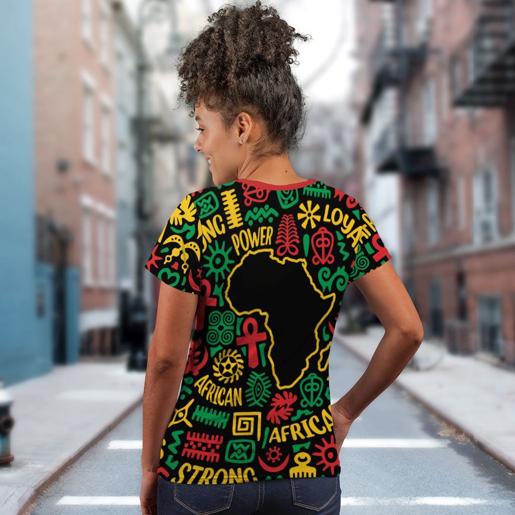 African Map Symbol T-shirt AOP Tee Tianci 