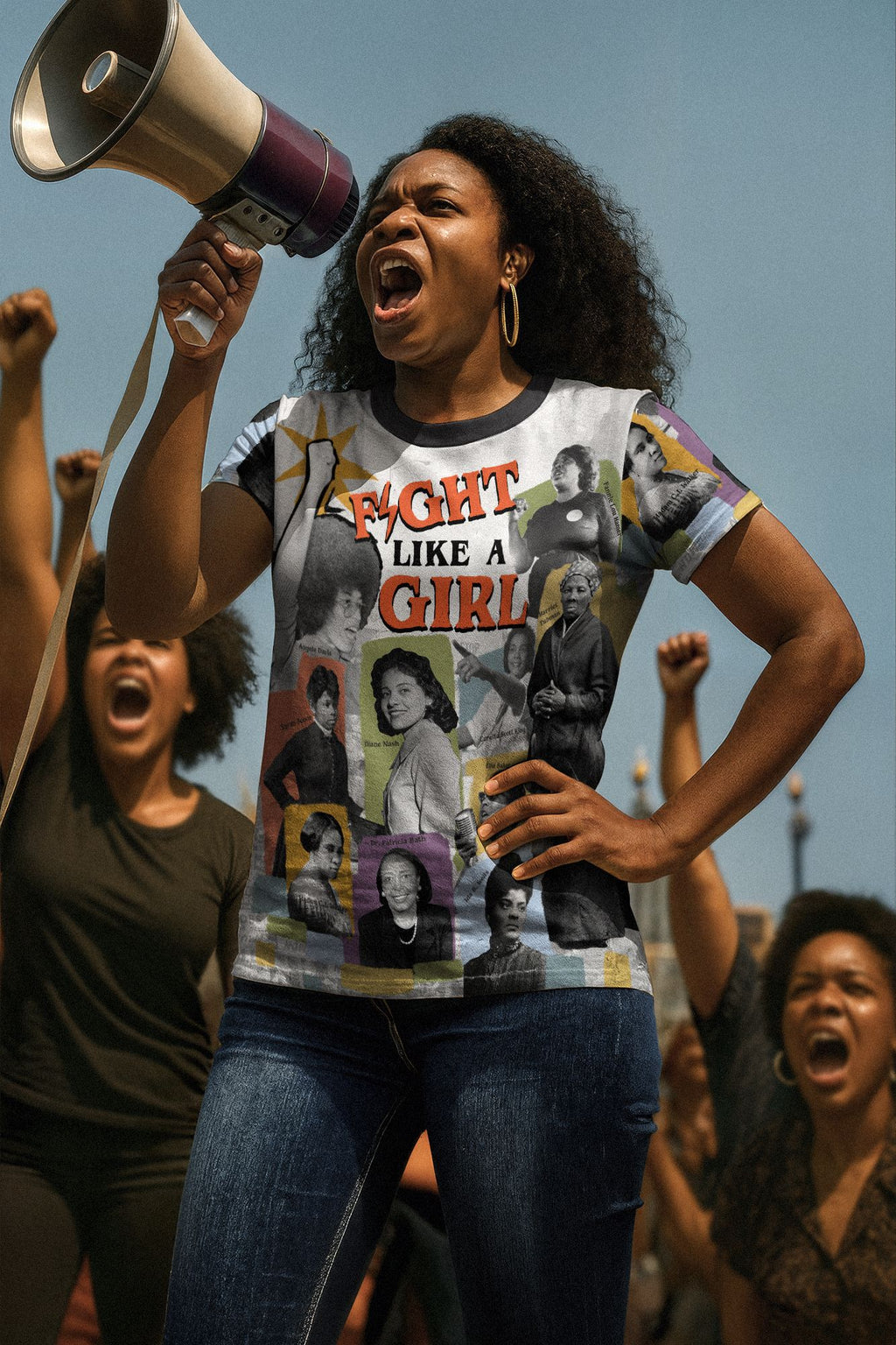Fight Like A Girl T-shirt AOP Tee Tianci 