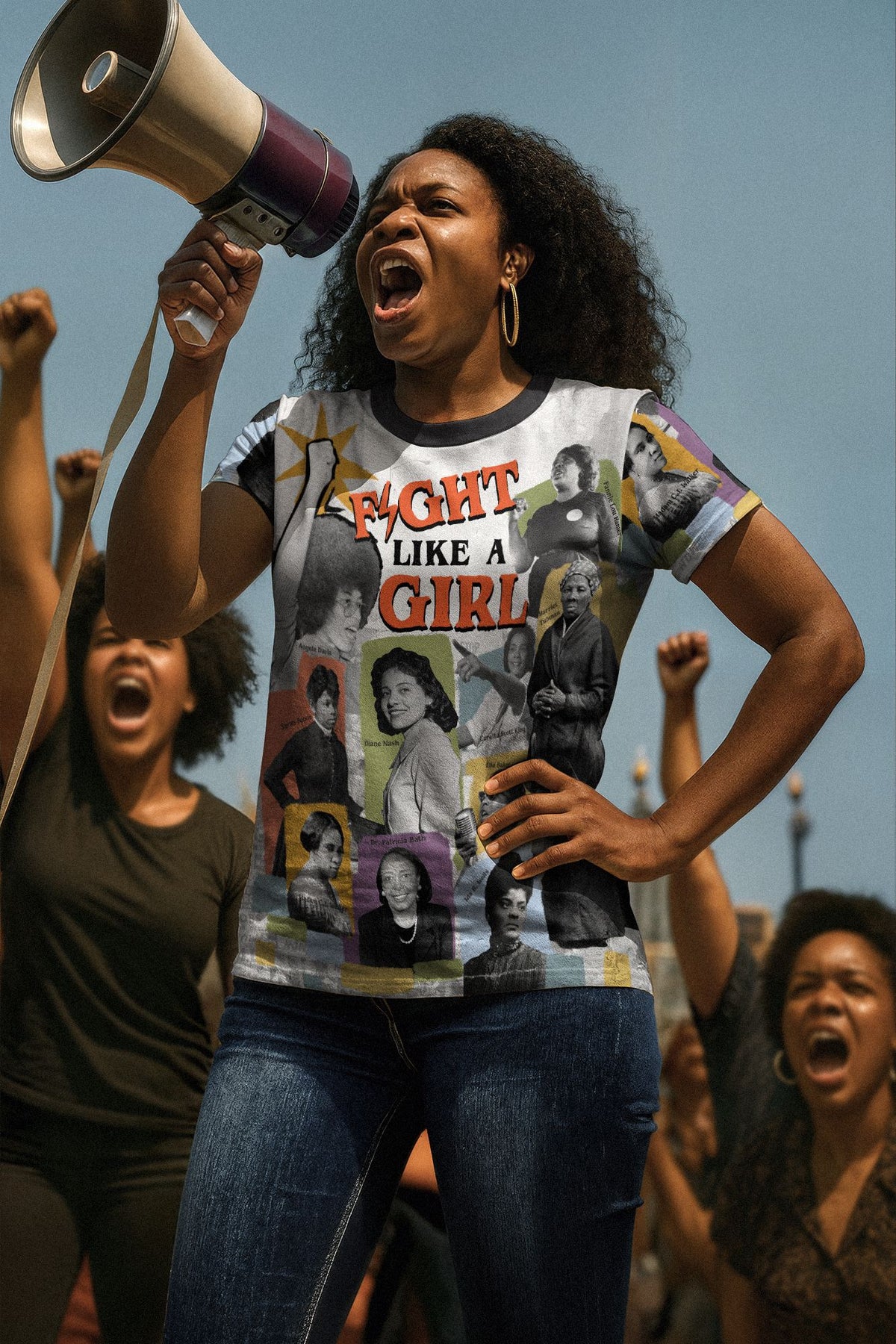 Fight Like A Girl T-shirt AOP Tee Tianci 