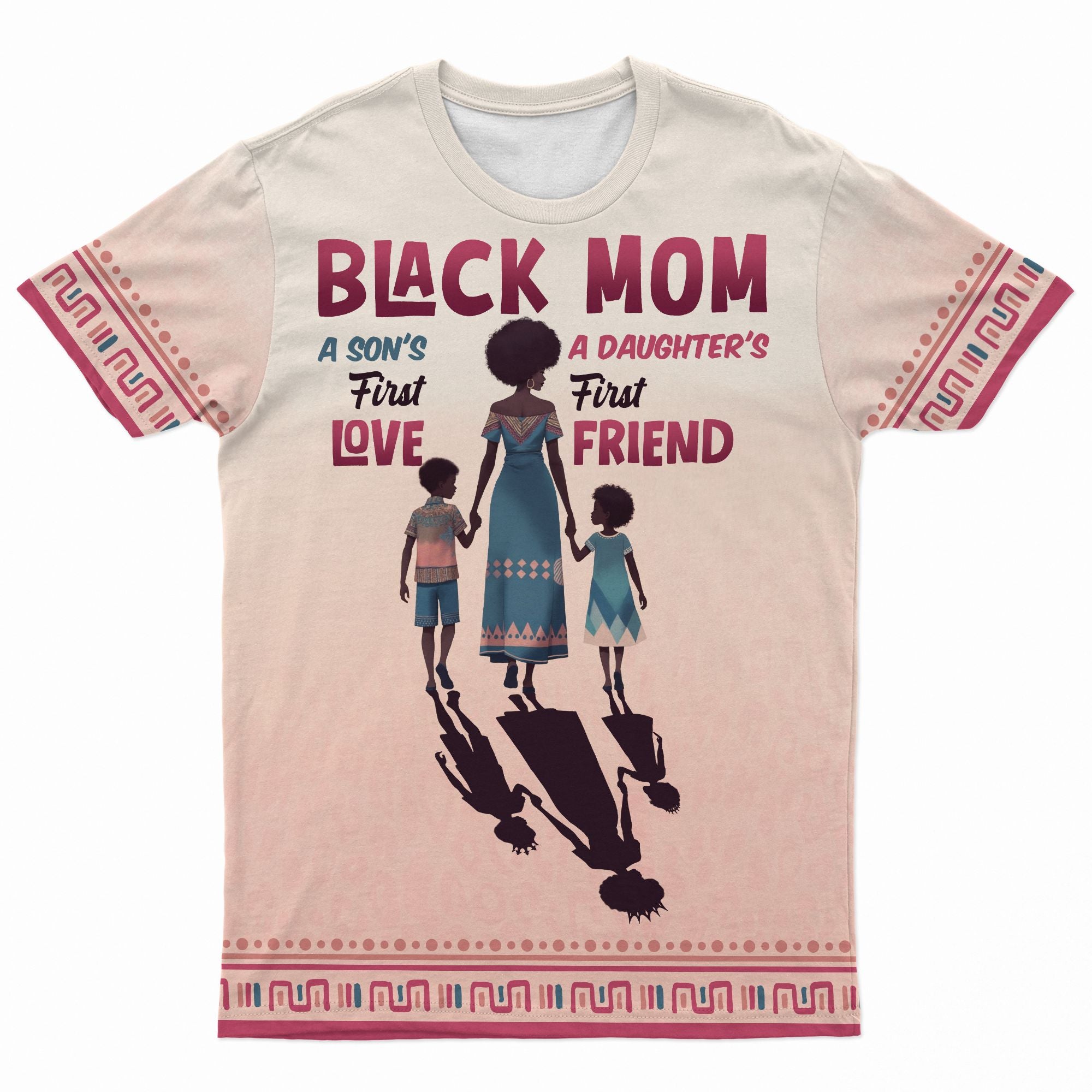 Black Mom & Her Little Loves T-shirt AOP Tee Tianci 