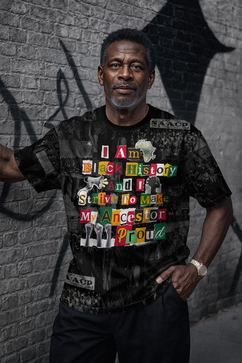 I Am Black History And I Strive To Make My Ancestor Proud T-shirt AOP Tee Tianci 