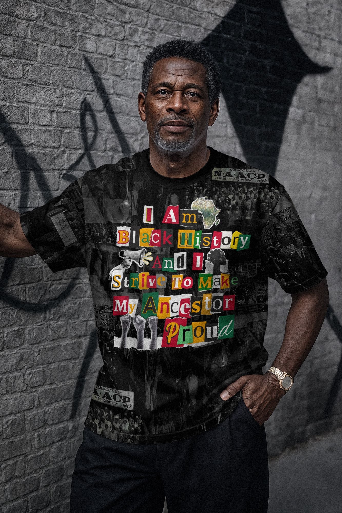 I Am Black History And I Strive To Make My Ancestor Proud T-shirt AOP Tee Tianci 