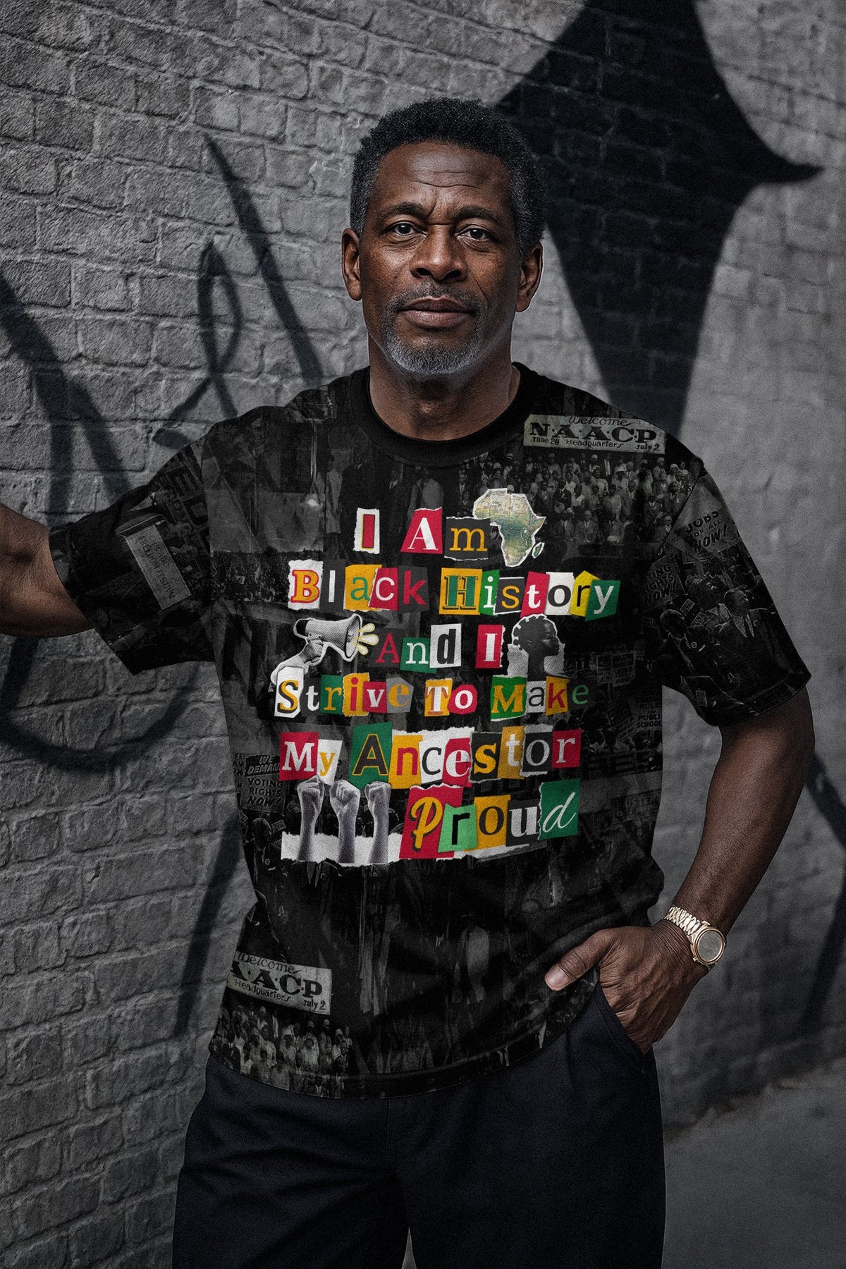 I Am Black History And I Strive To Make My Ancestor Proud T-shirt AOP Tee Tianci 