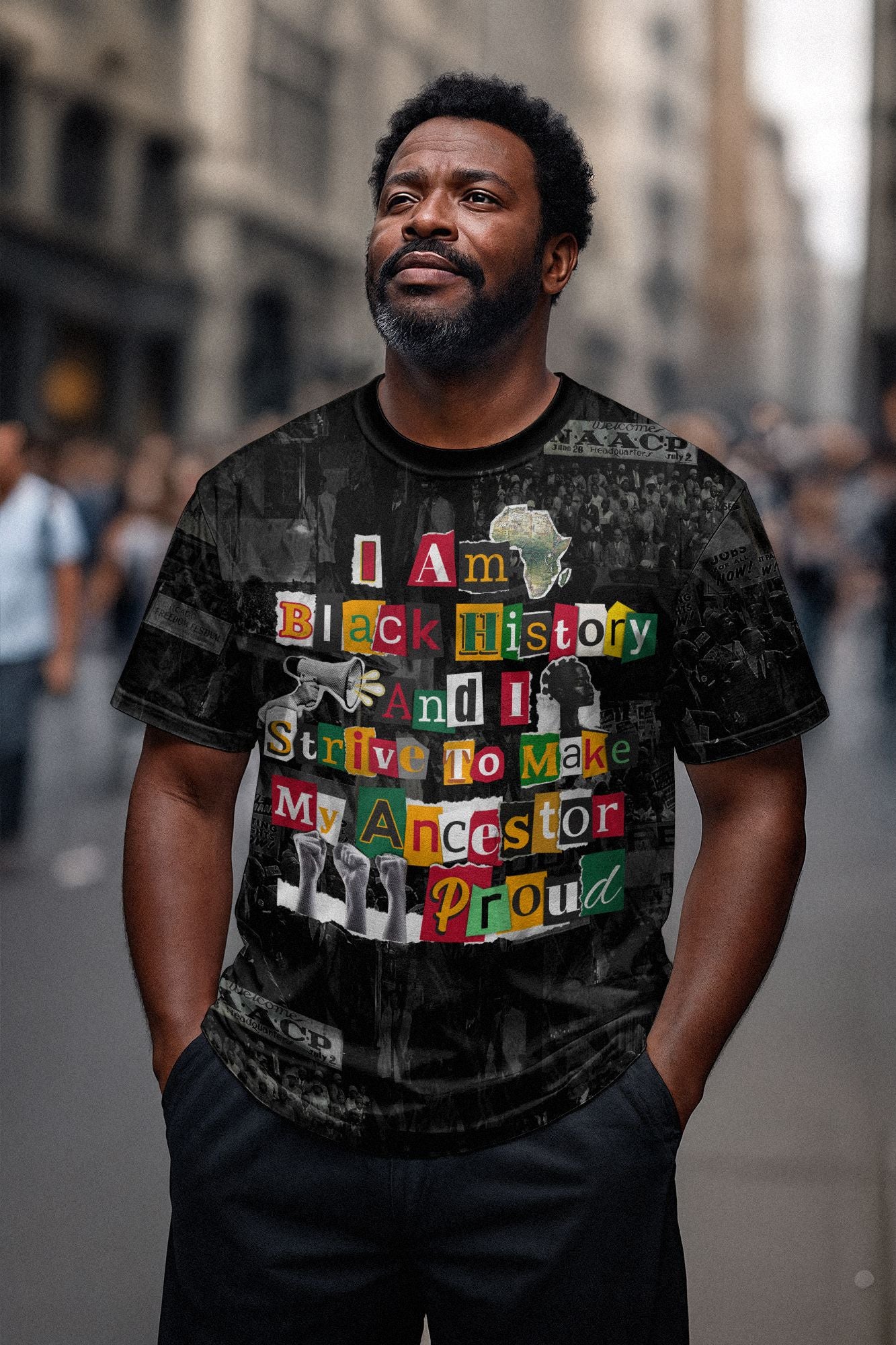 I Am Black History And I Strive To Make My Ancestor Proud T-shirt AOP Tee Tianci 