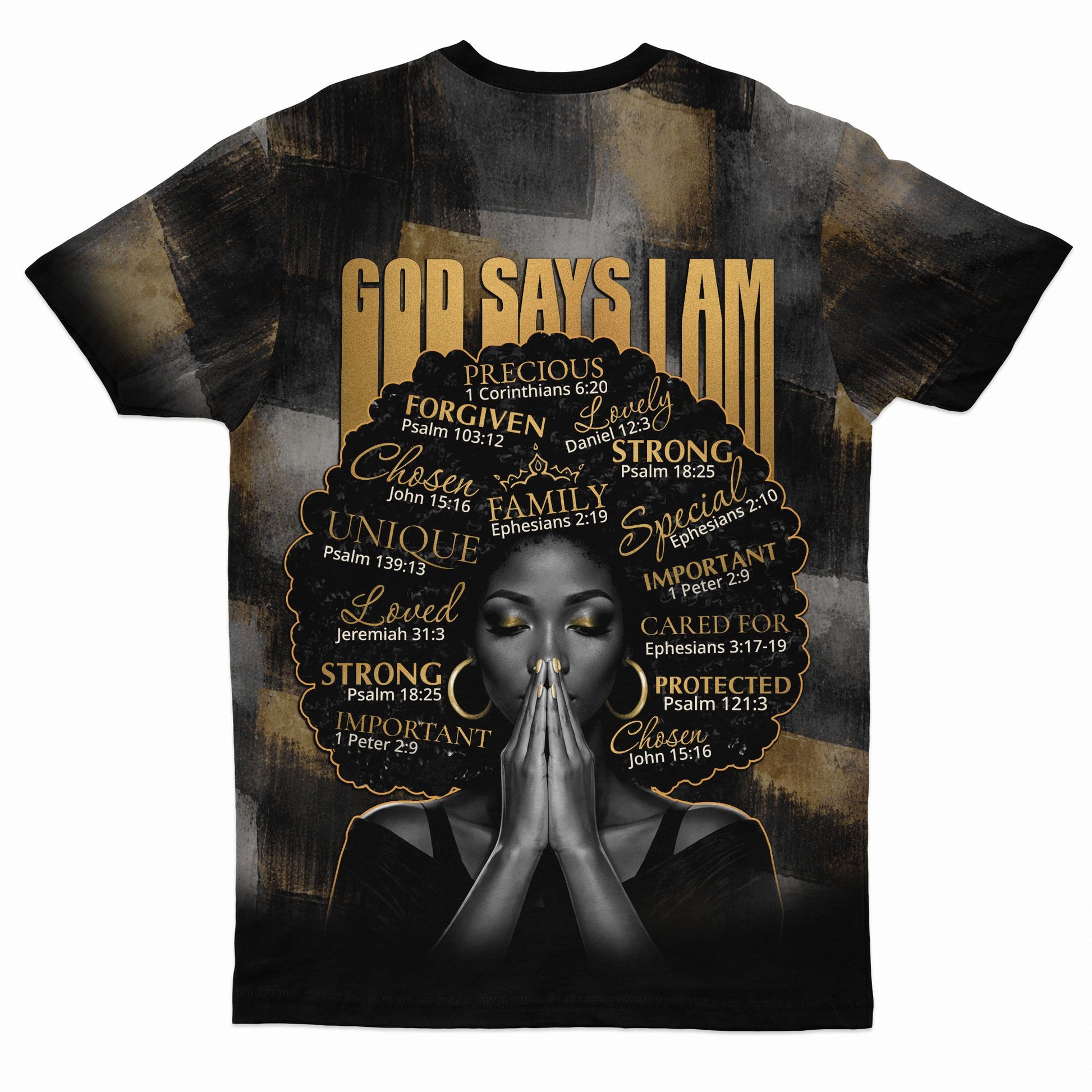 God Says I Am T-shirt AOP Tee Tianci 