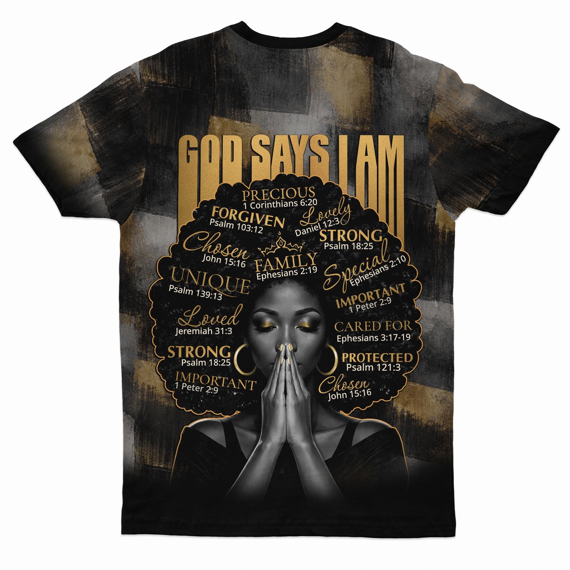 God Says I Am T-shirt AOP Tee Tianci 