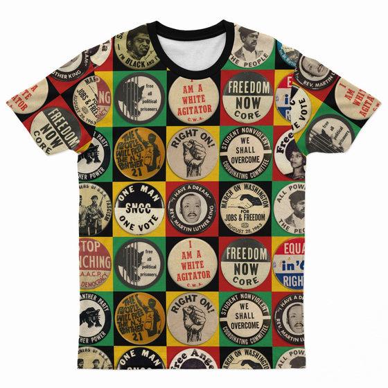 Civil Rights Buttons T-Shirt AOP Tee Tianci