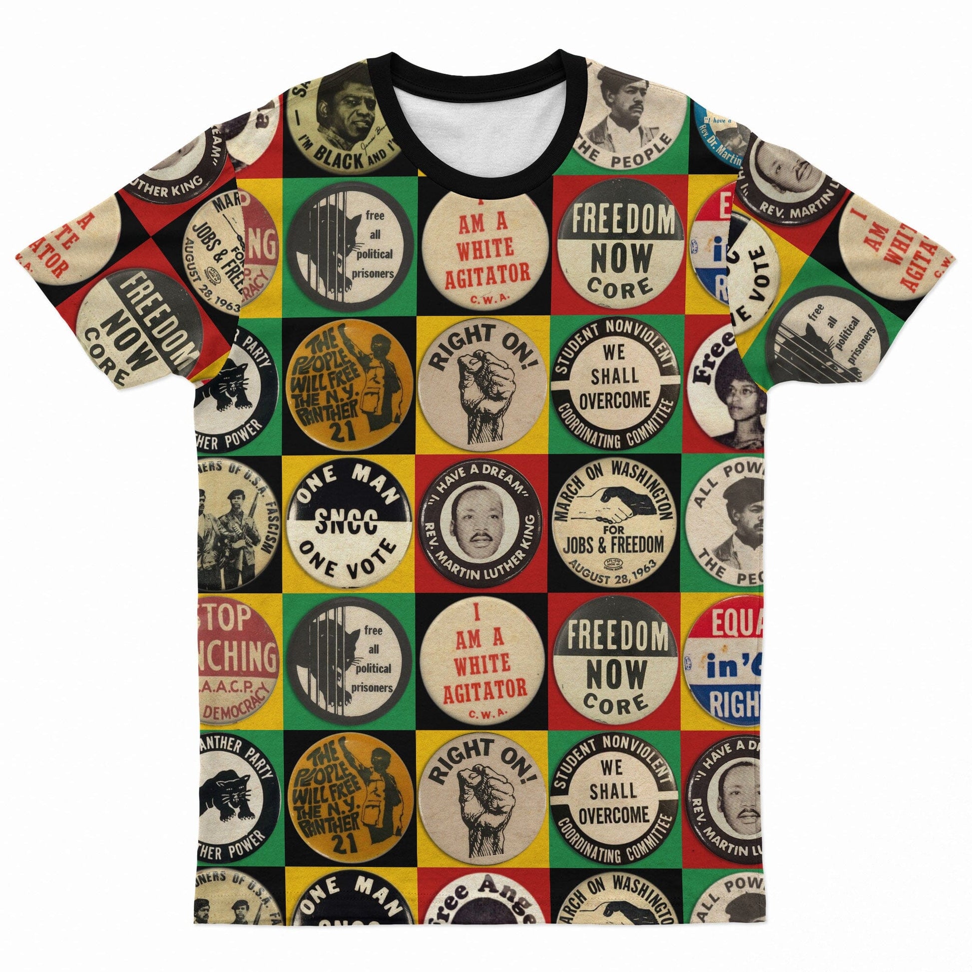 Civil Rights Buttons T-Shirt AOP Tee Tianci 