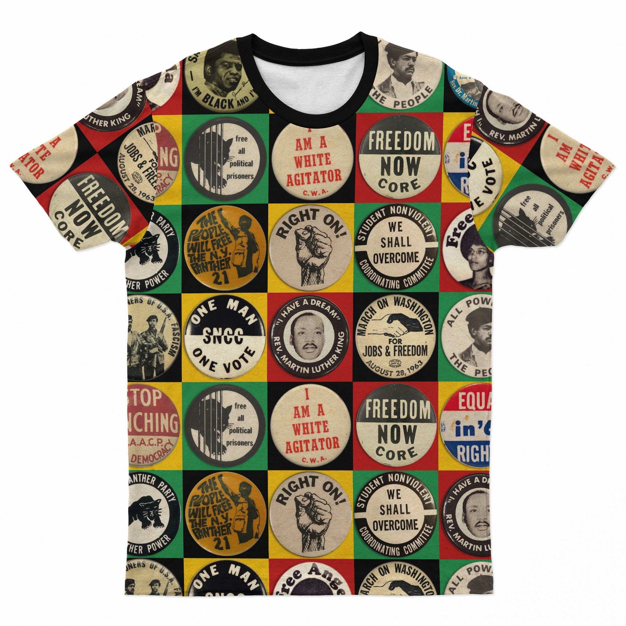 Civil Rights Buttons T-Shirt AOP Tee Tianci 