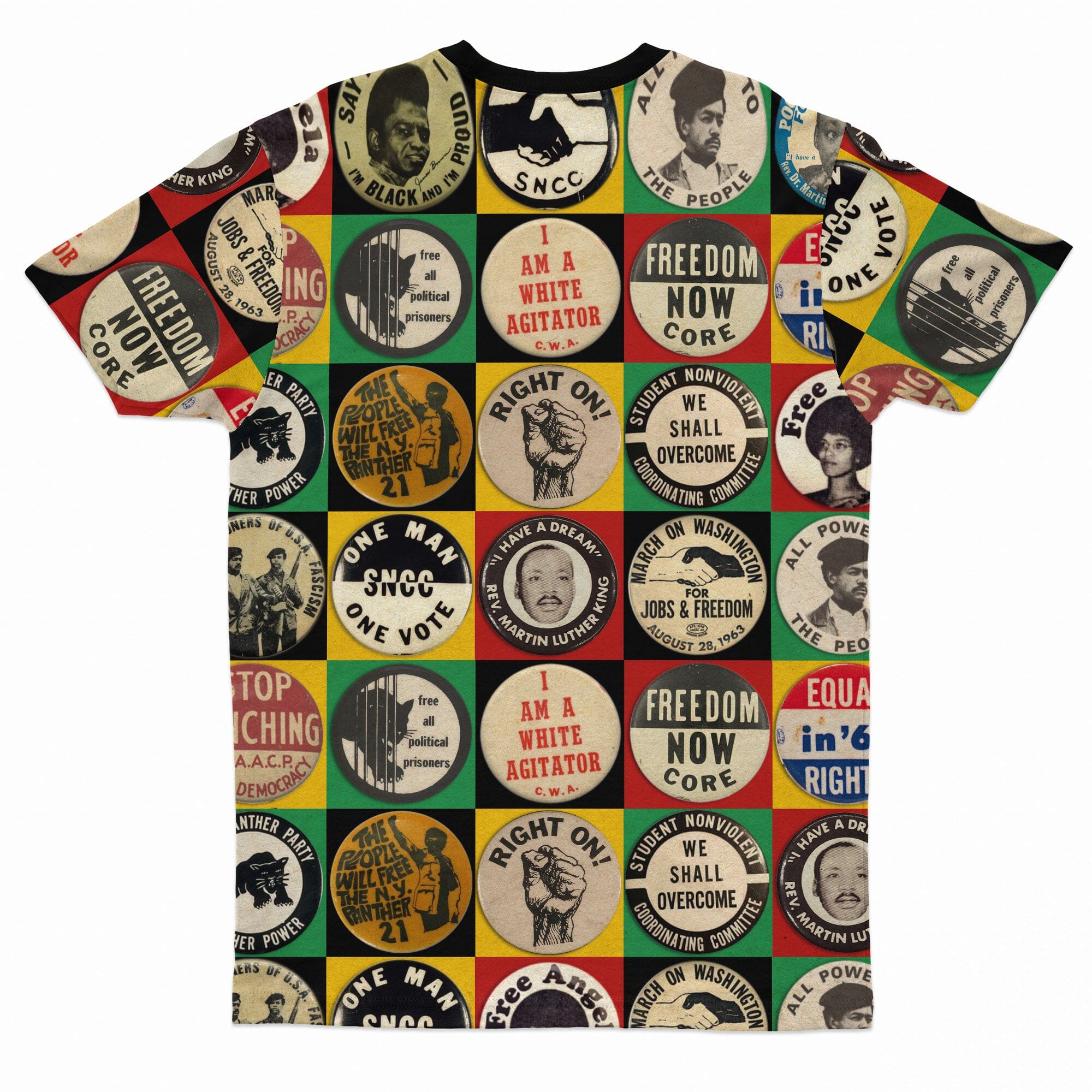 Civil Rights Buttons T-Shirt AOP Tee Tianci 